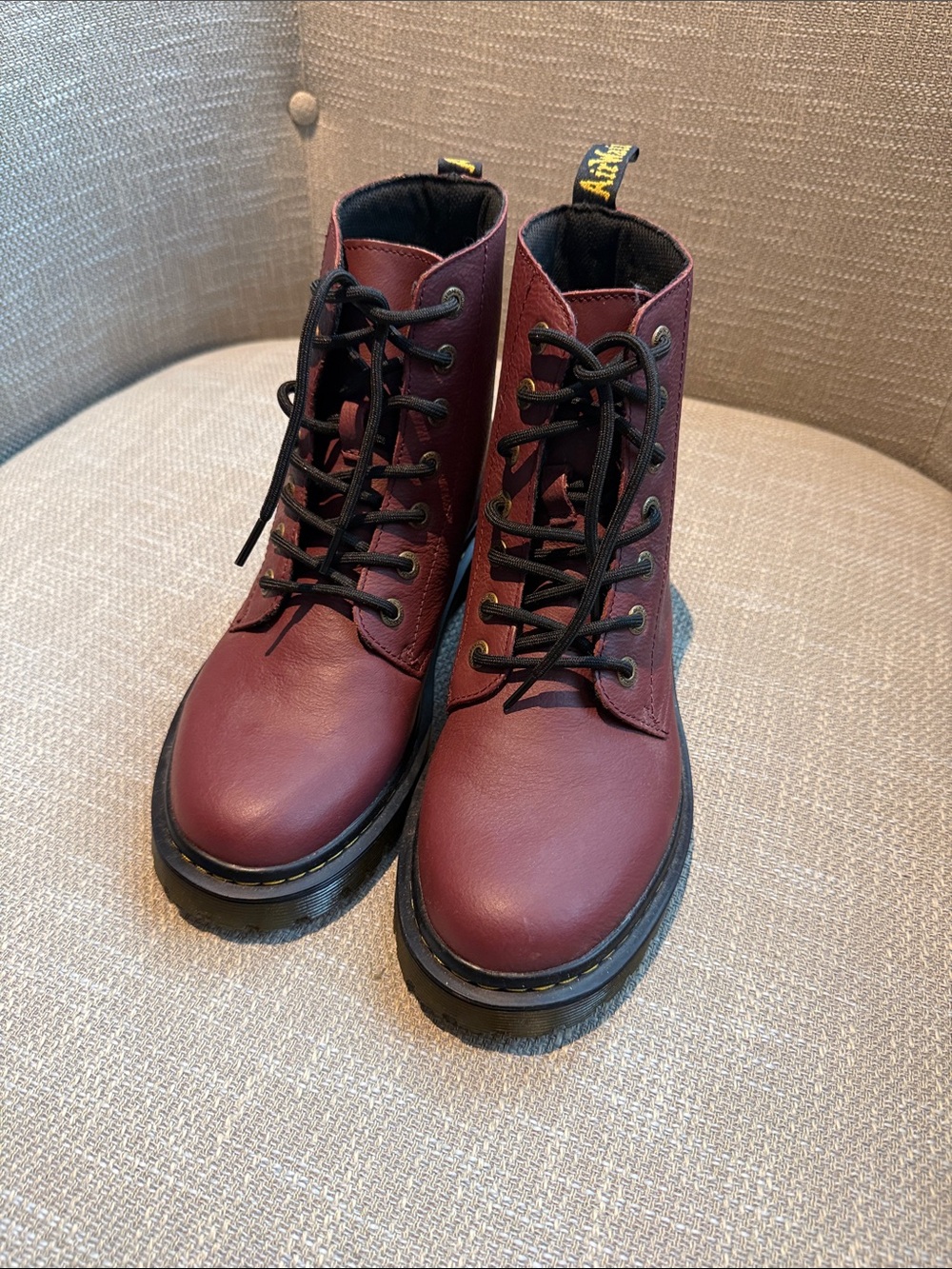 Dr. Martens Women's Burgundy Lace-Up Ankle Boots